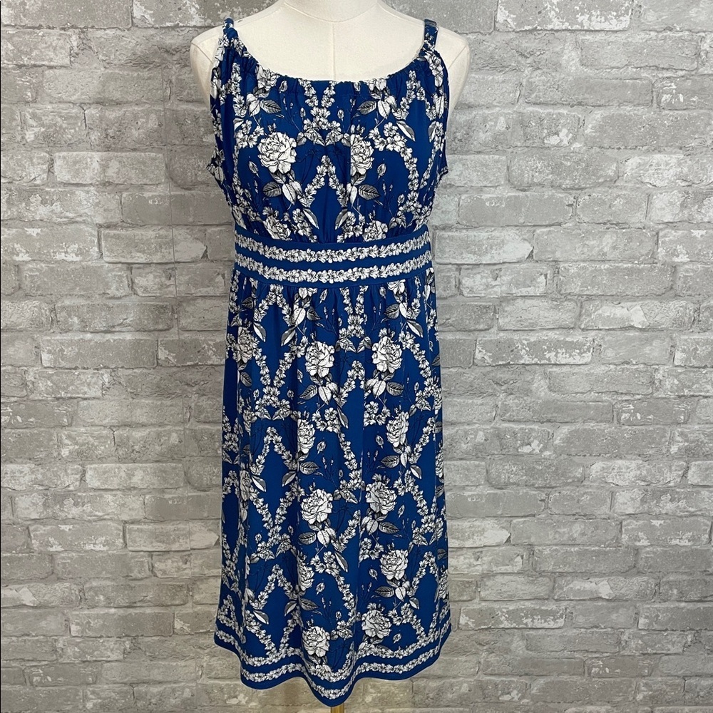 Max Studio Blue and White Floral Dress